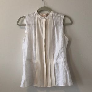 Tory Burch white blouse. Linen and silk. Size 2
